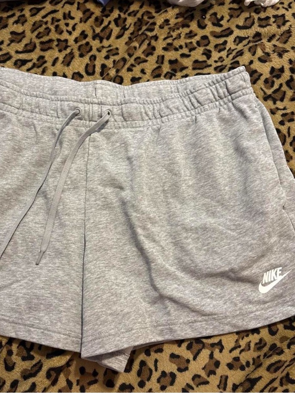 Nike Light Gray Athletic Drawstring Shorts